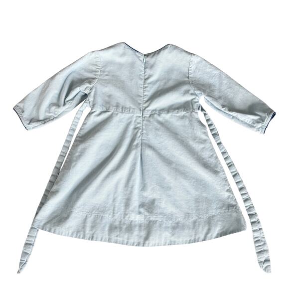 Cotton Kids Vintage Winter Scene Applique Dress Ice Skating Holiday 2T Corduroy - Picture 6 of 7